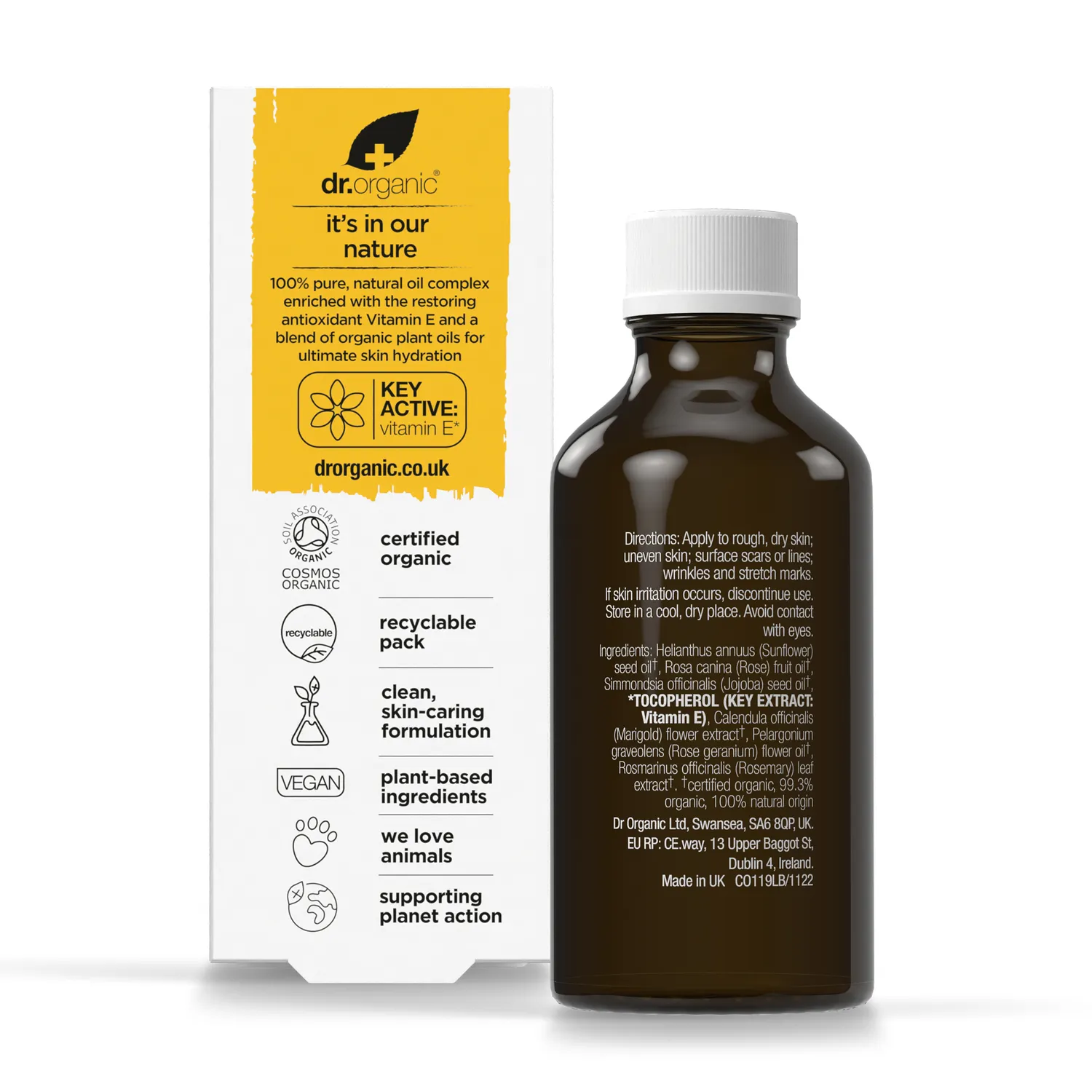 Dr Organic Vitamin E Olio 50ml smagliature e cicatrici