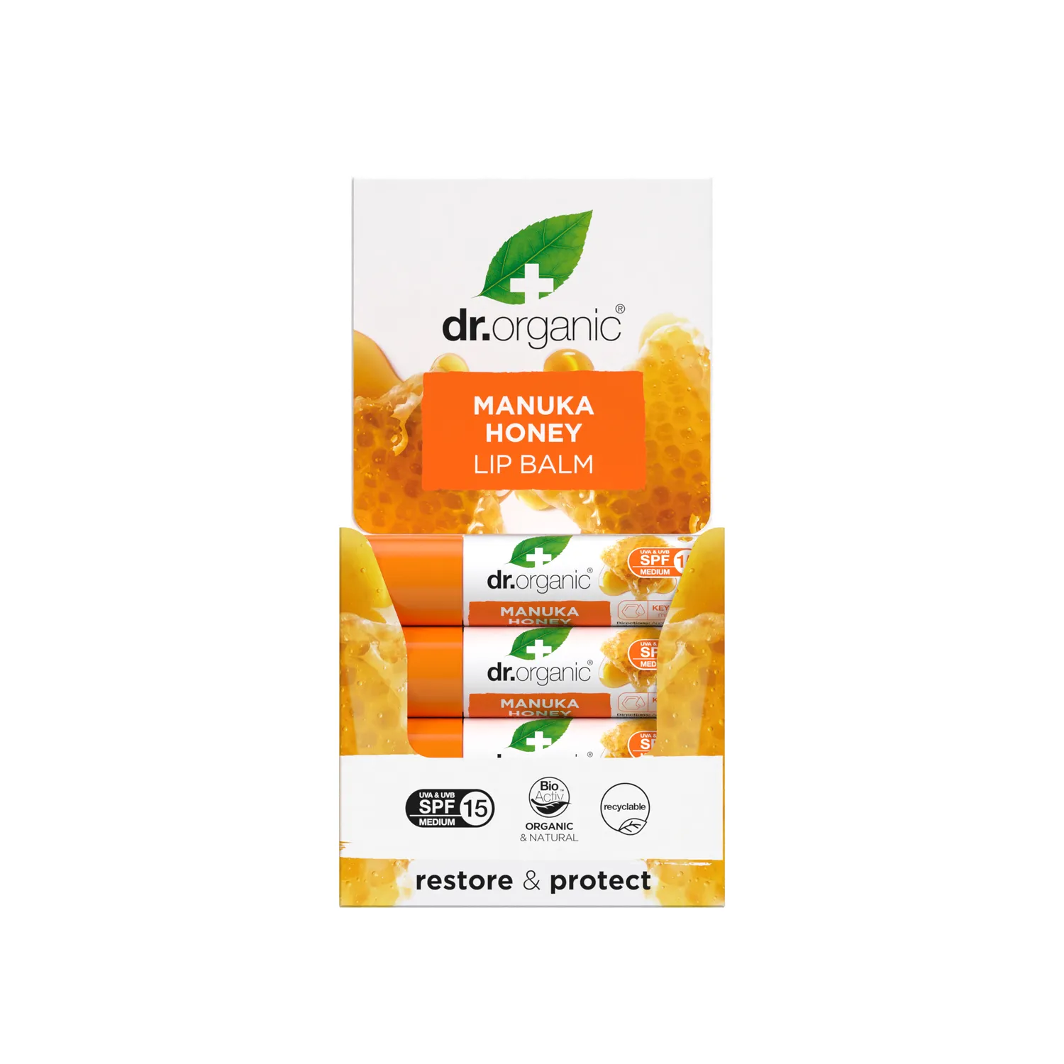 Dr Organic Manuka Honey balsamo labbra 5,7ml SPF15