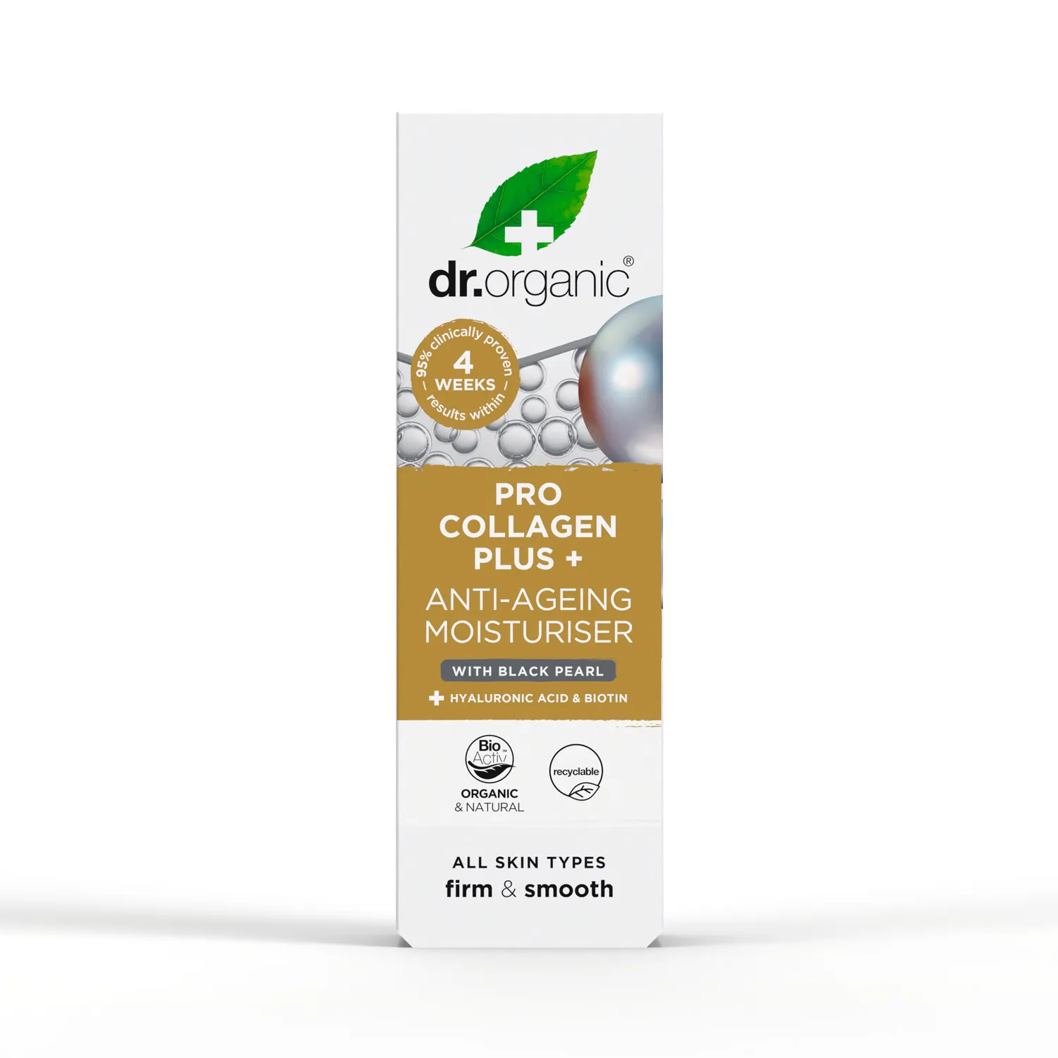 Dr Organic Pro Collagen Plus Black Pearl crema viso 50ml rimineralizzante