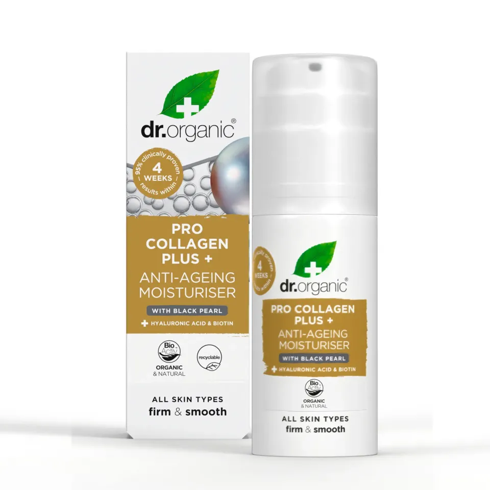Dr Organic Pro Collagen Plus Black Pearl crema viso 50ml rimineralizzante