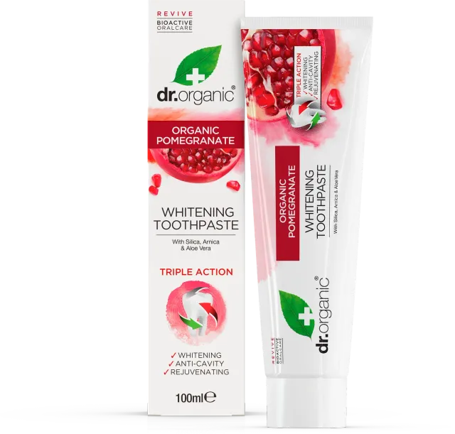 Dr Organic Pomegranate dentifricio 100ml al fluoro menta