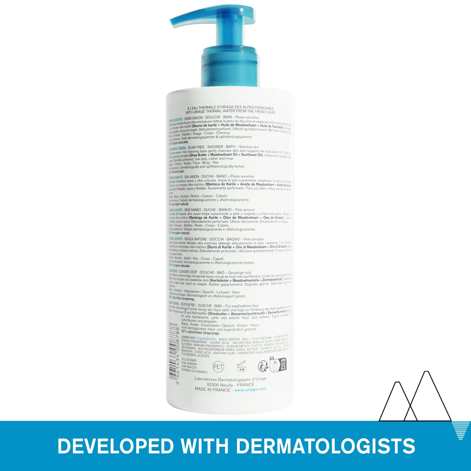 Uriage Eau Thermale Crema Detergente Viso 500 ml Delicata