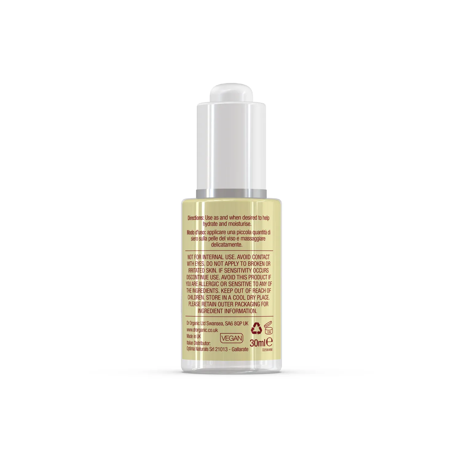 Dr Organic Rose Otto siero viso 30ml tonificante antiage