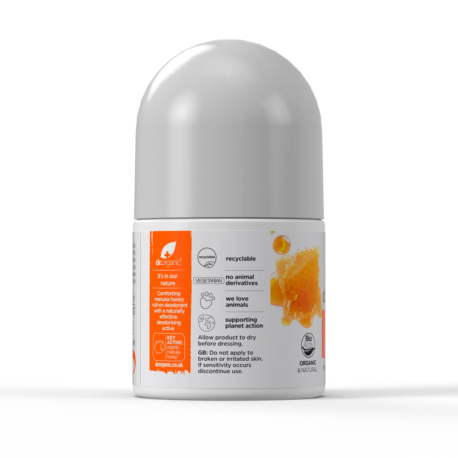 Dr Organic Manuka Honey deodorante roll-on 50ml senza alcol