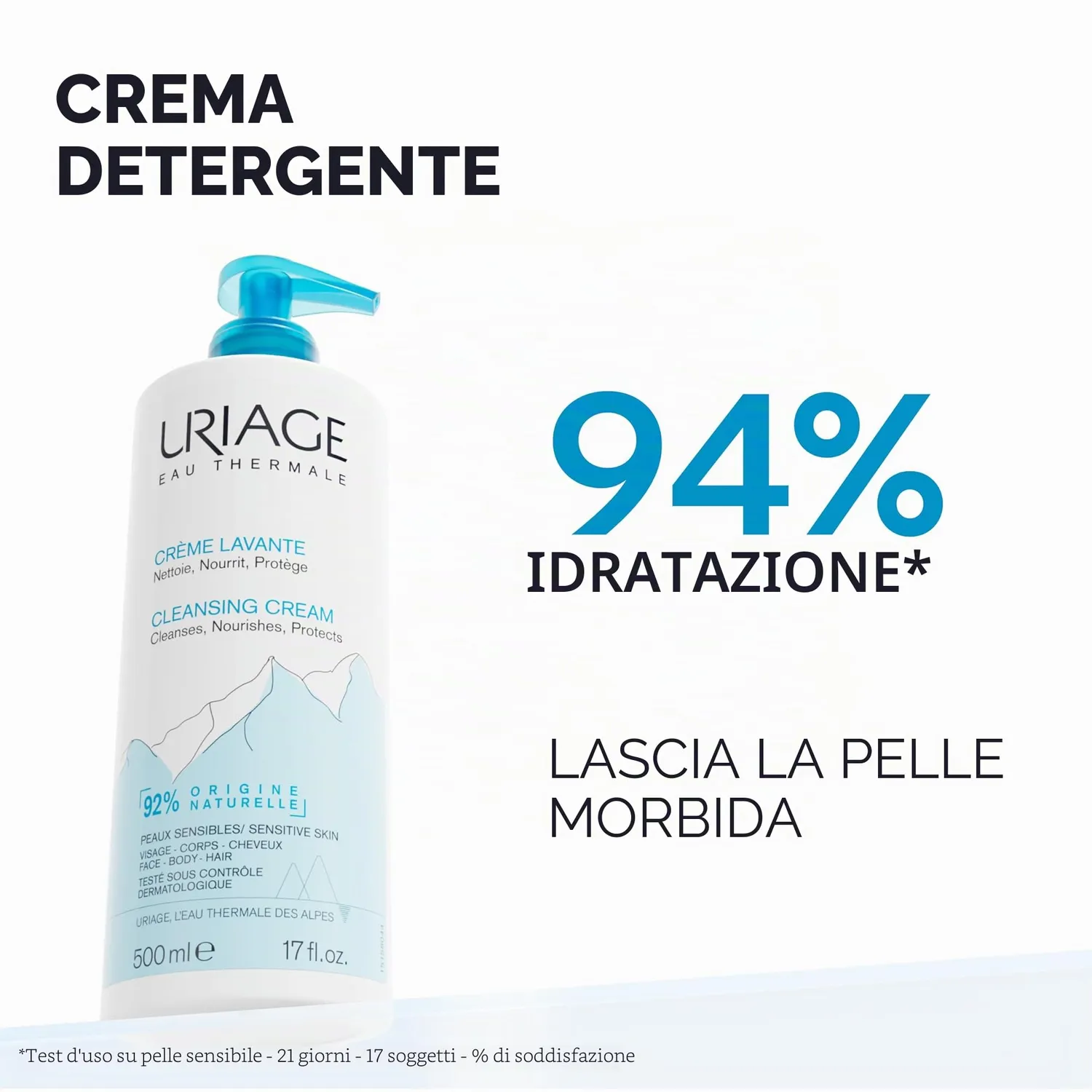 Uriage Eau Thermale Crema Detergente Viso 500 ml Delicata
