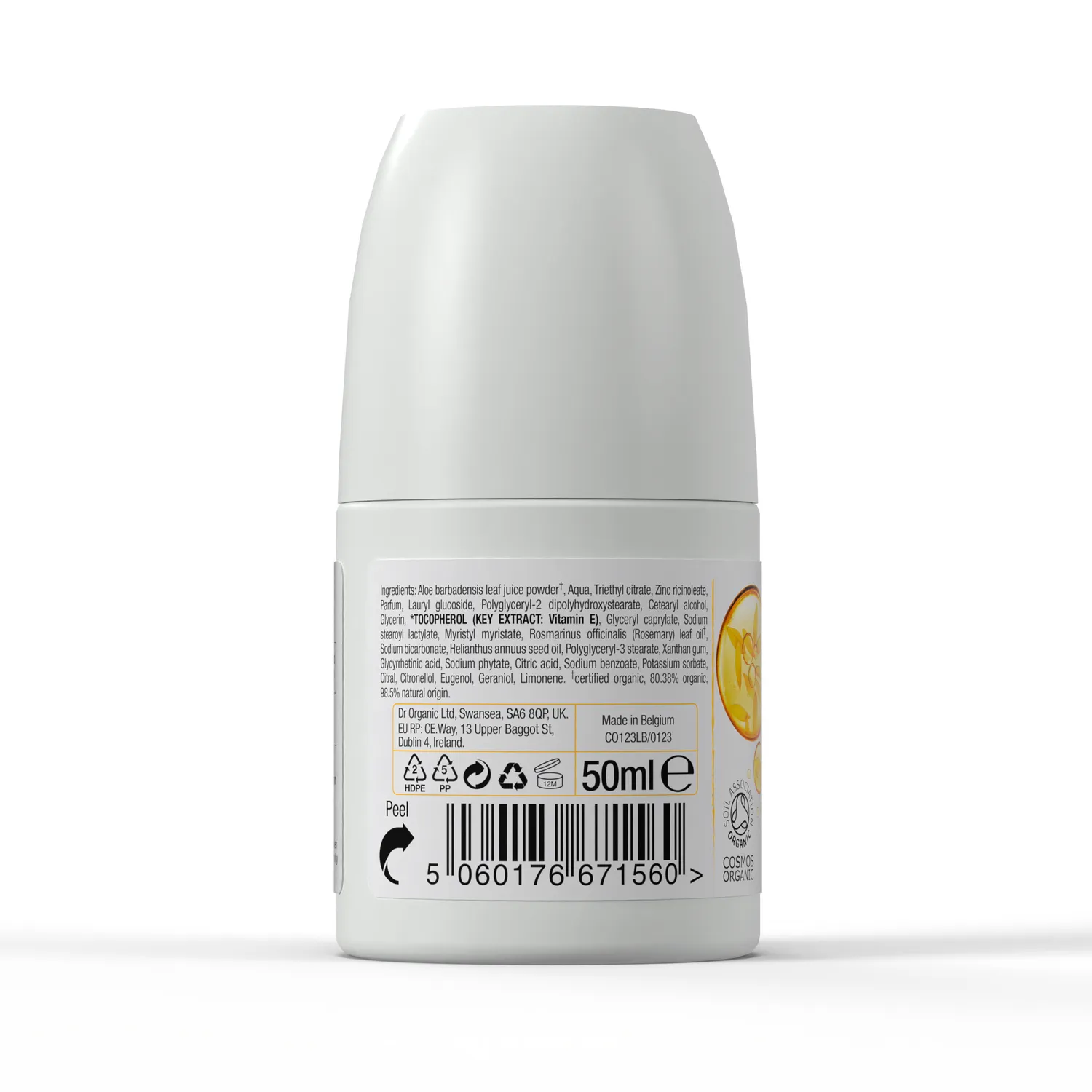 Dr Organic Vitamin E deodorante roll-on 50ml agrumato