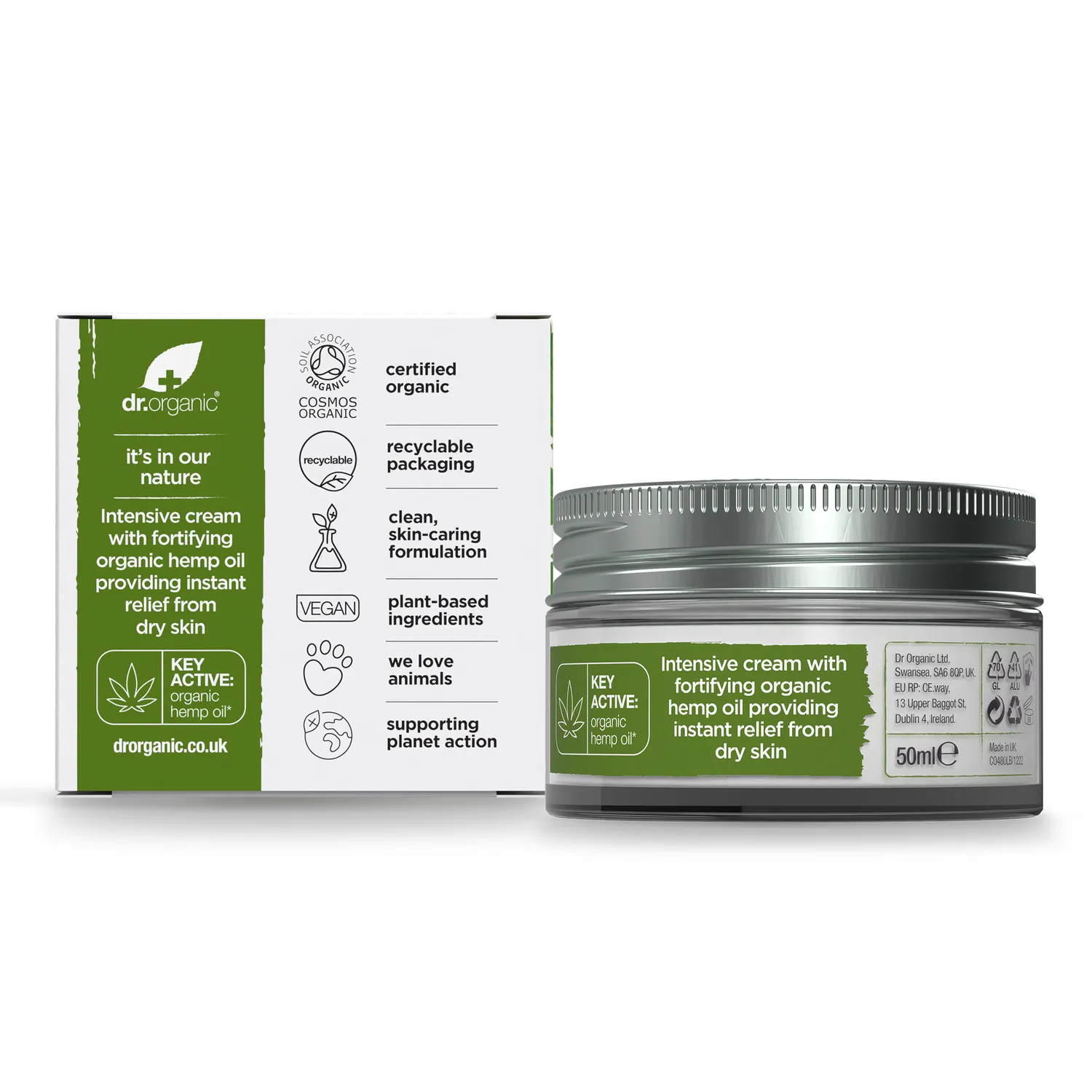 Dr Organic Hemp Crema Viso Rigenerante 50ml Canapa