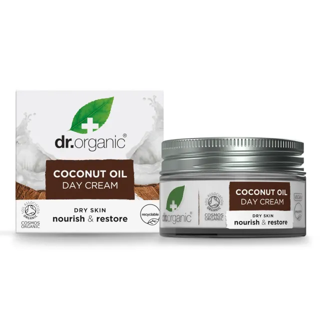 Dr Organic Coconut Oil crema viso giorno 50ml pelle secca