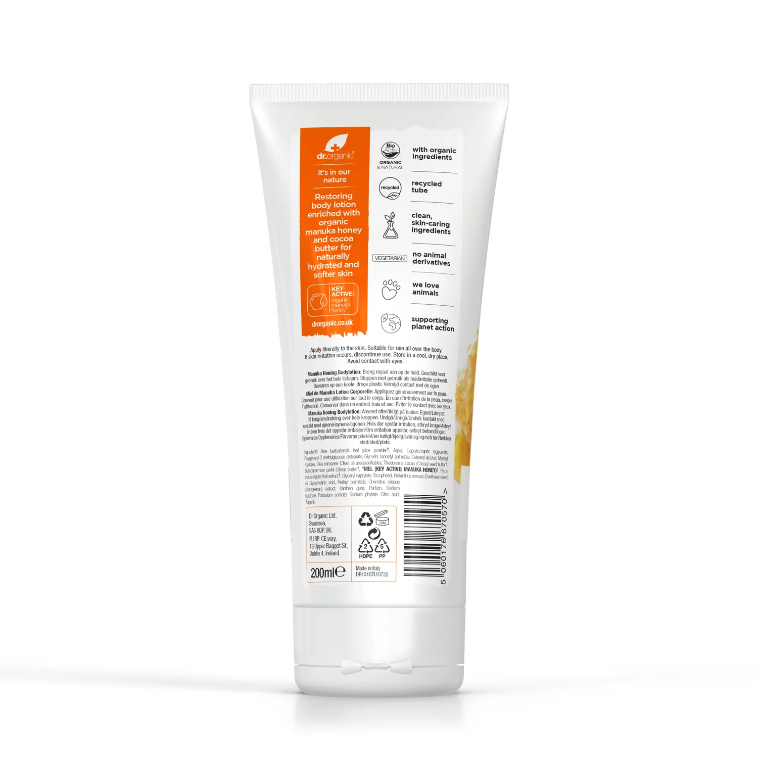Dr Organic Manuka Honey Body Lotion crema corpo 200ml lenitiva