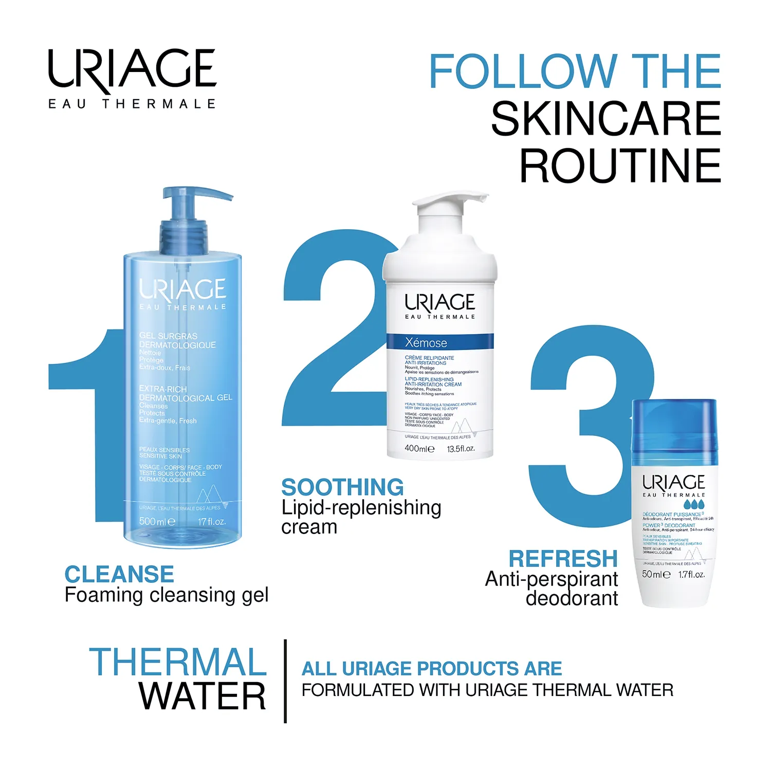 Uriage Power 3 Deodorante Roll-On 24h antitraspirante fresco