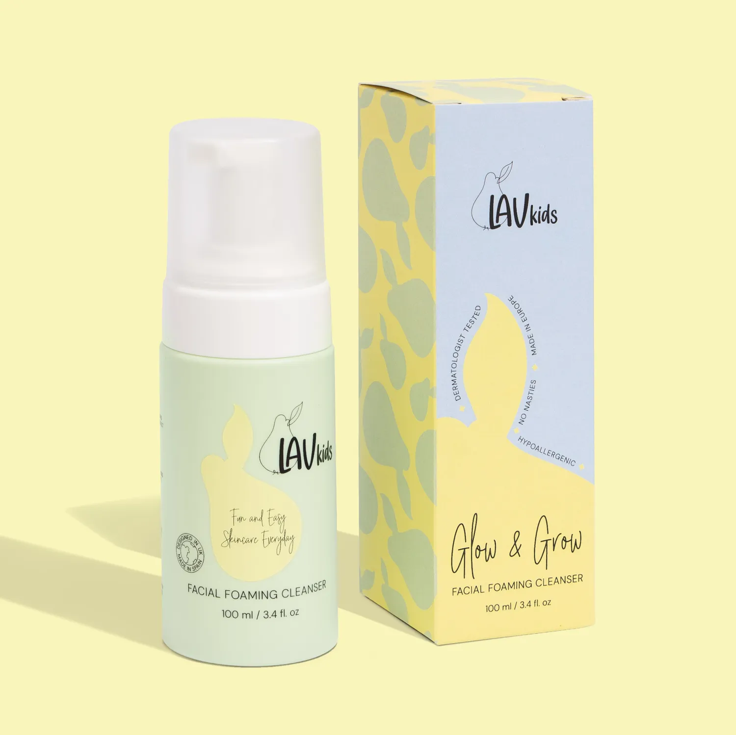 LavKids Facial Foaming Cleanser mousse viso 3 pezzi naturali