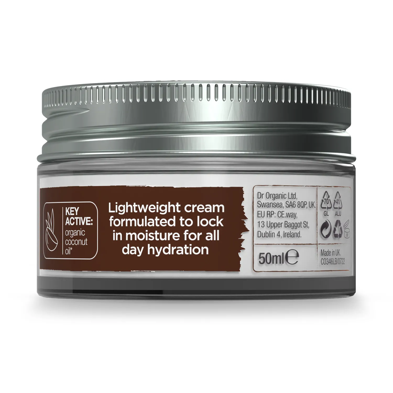 Dr Organic Coconut Oil crema viso giorno 50ml pelle secca