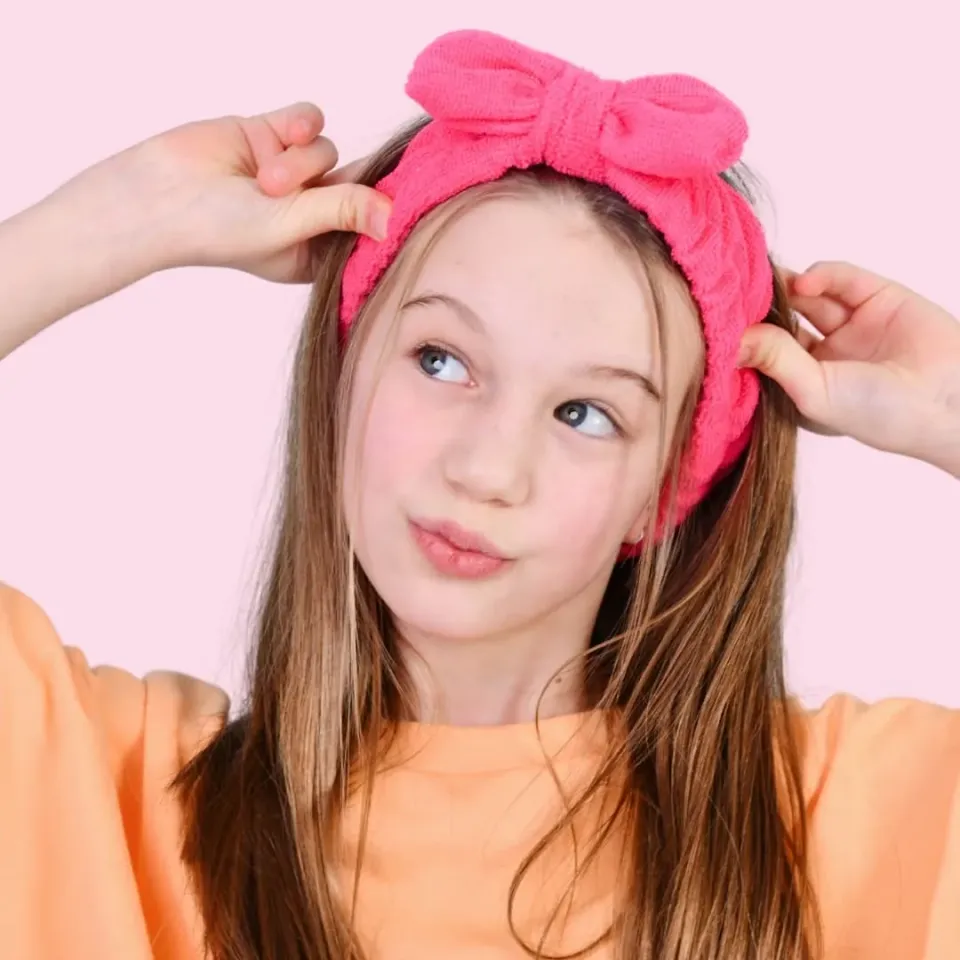 LavKids Fascia Elastica Capelli Rosa 3 Pezzi per Detersione Viso