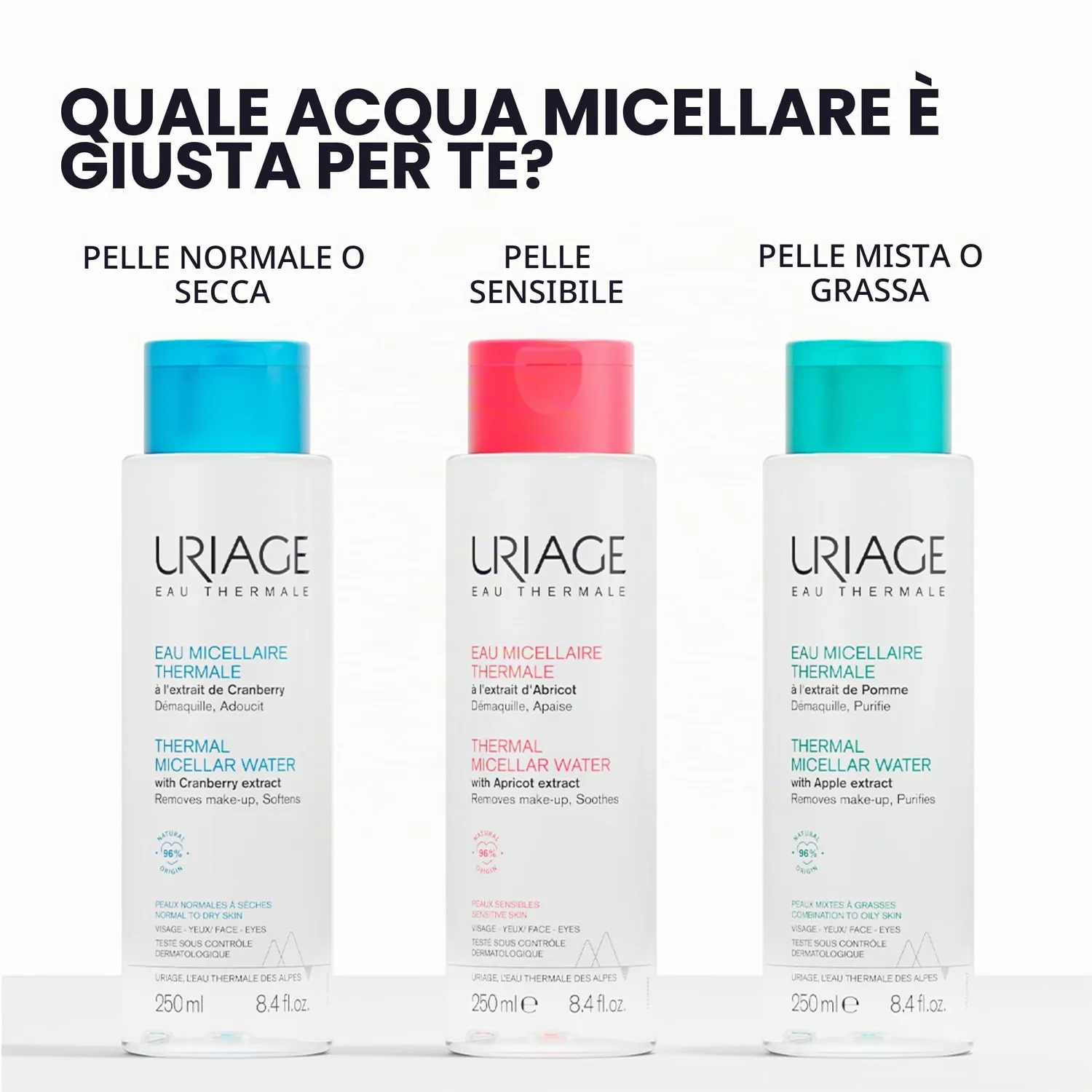 Uriage Eau Thermale Acqua Micellare Viso 500 ml Pelli Secche