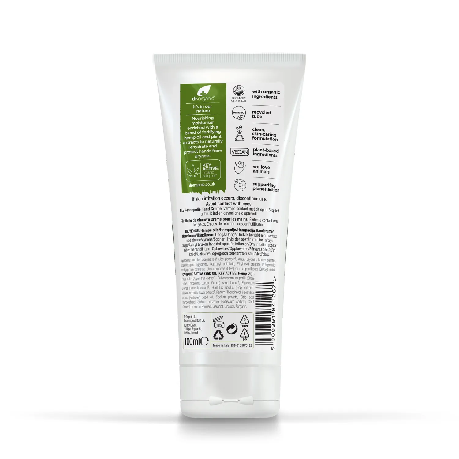 Dr Organic Hemp Oil crema mani 100ml idratante