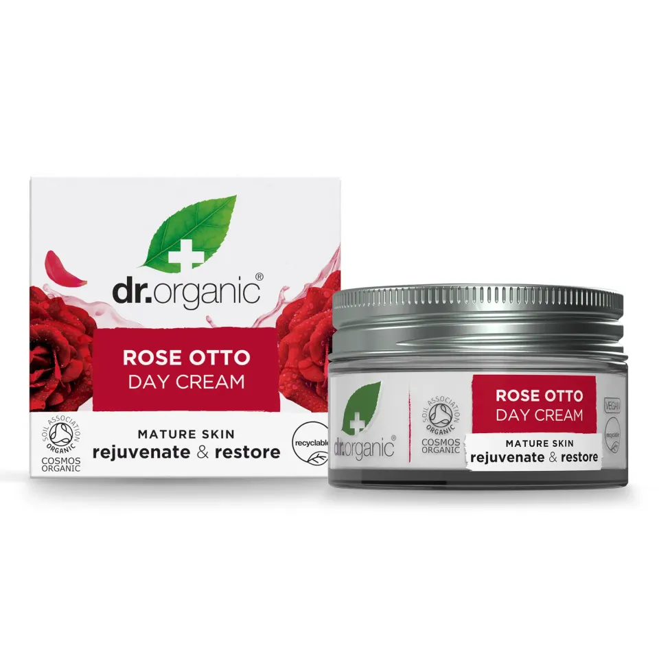 Dr Organic Rose Otto Day Cream 50ml anti-age rosa