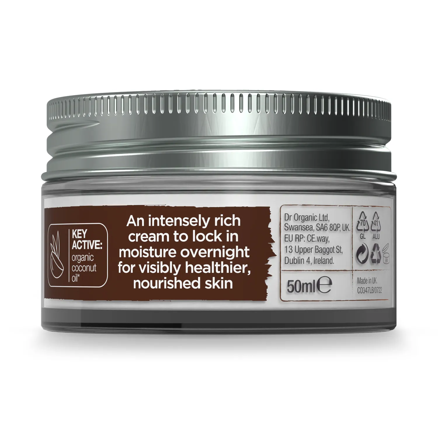 Dr Organic Coconut Oil crema viso notte 50ml pelle secca