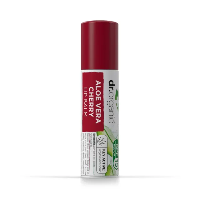 Dr Organic Aloe Vera Cherry Stick Labbra 5,7ml SPF15