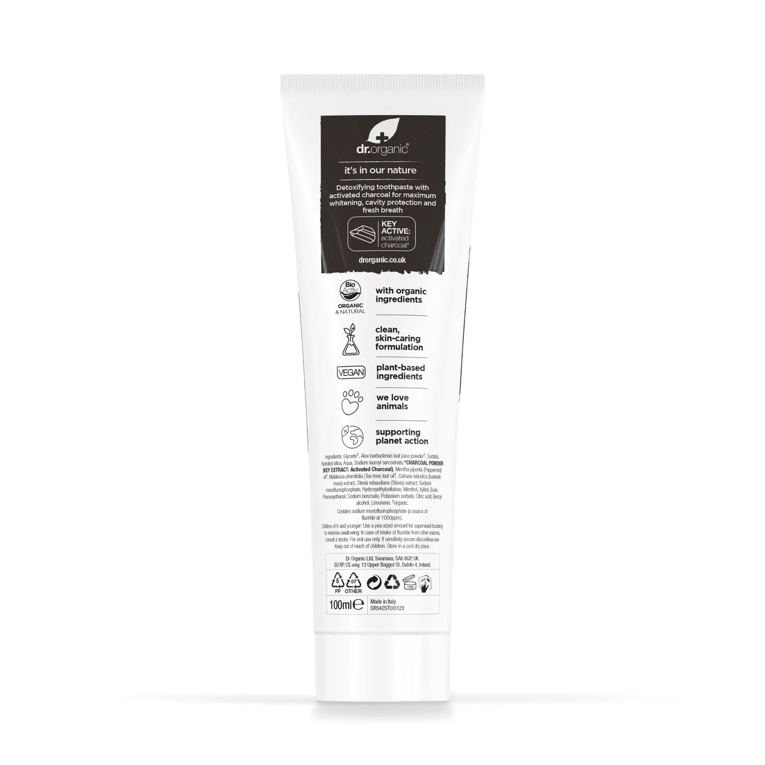 Dr Organic Charcoal dentifricio carbone attivo 100ml menta