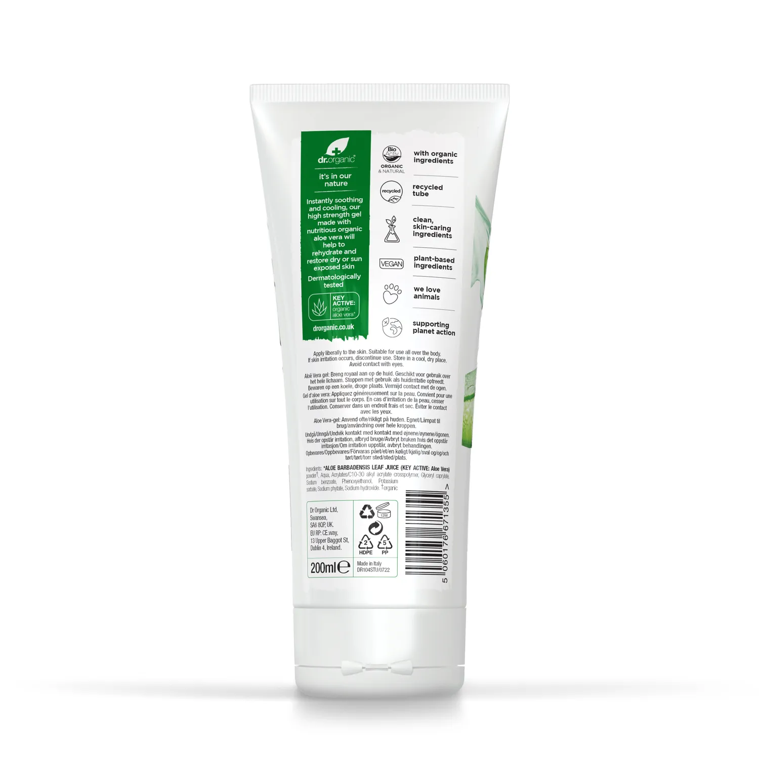 Dr Organic Aloe Vera Gel Corpo 200ml Lenitivo