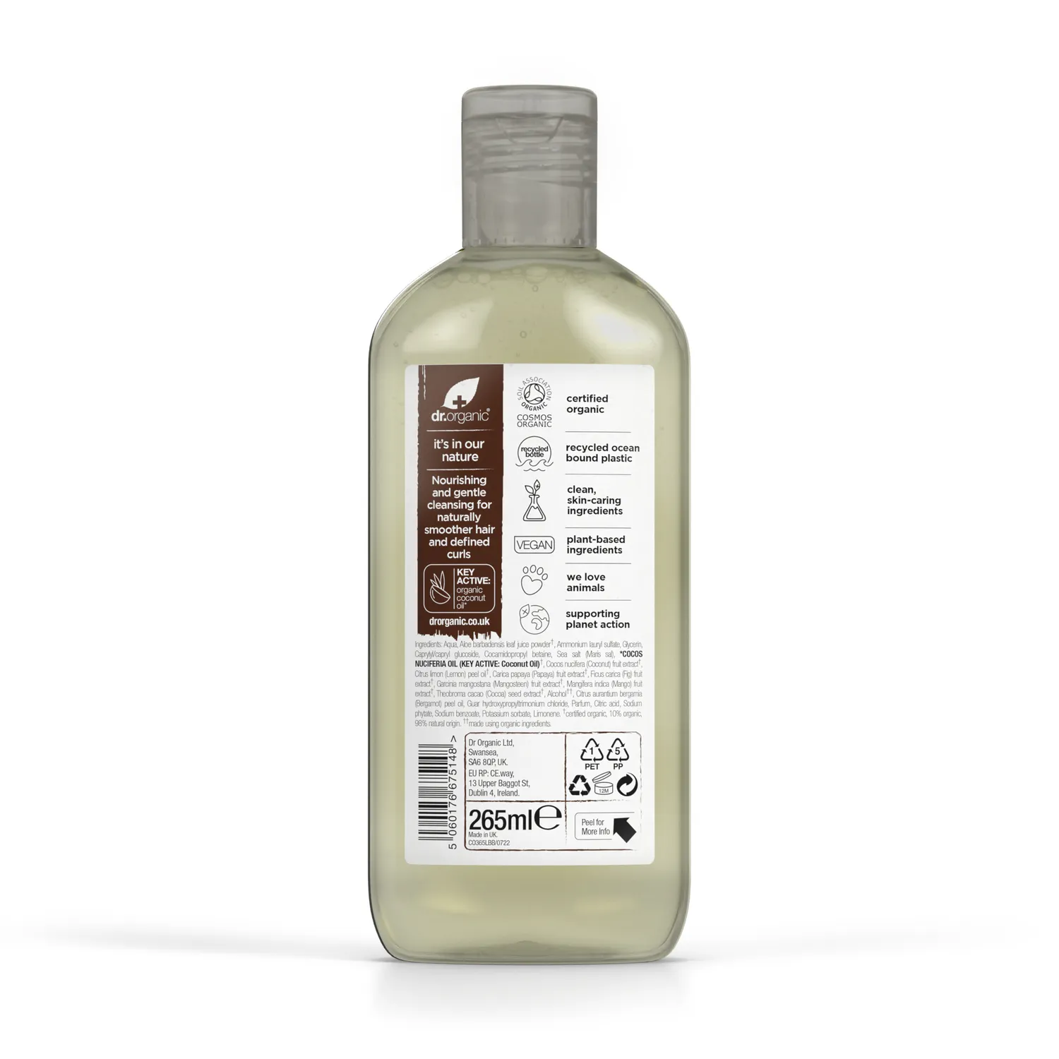 Dr Organic Coconut Shampoo Capelli 265ml Olio Cocco