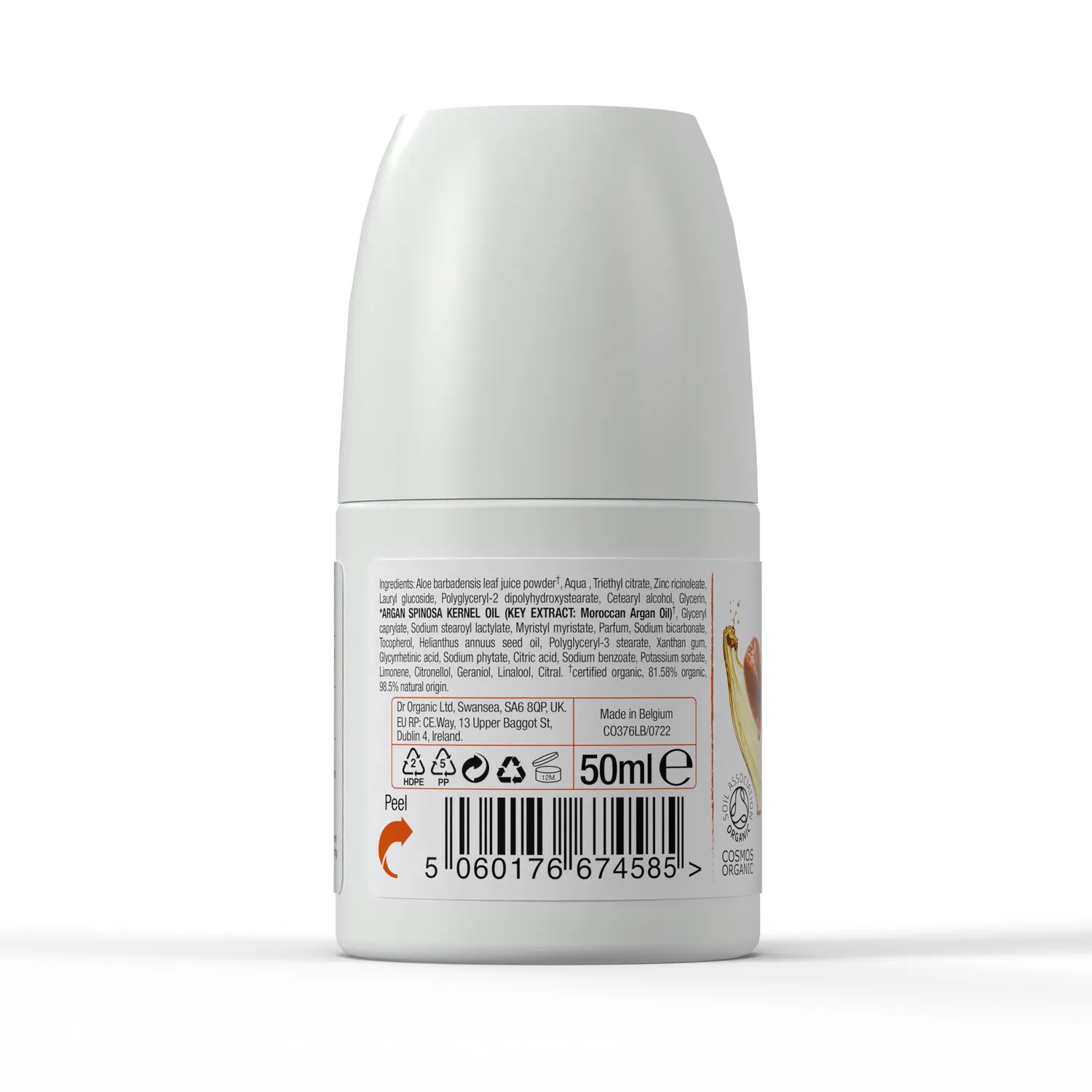 Dr Organic Moroccan Argan Oil Deodorante Roll-On 50 ml senza alluminio