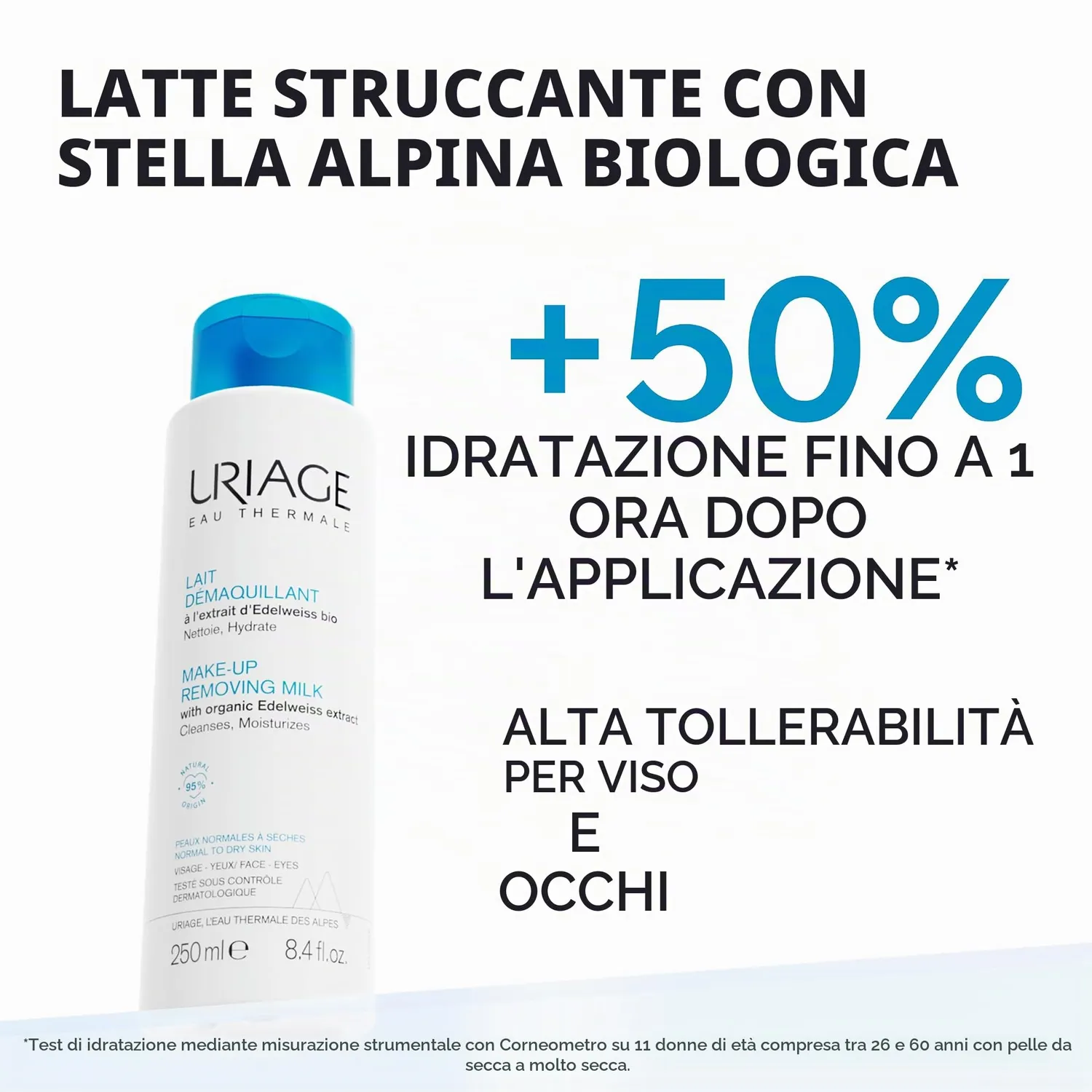 Uriage Eau Thermale Latte Struccante 250 ml viso e occhi pelle sensibile