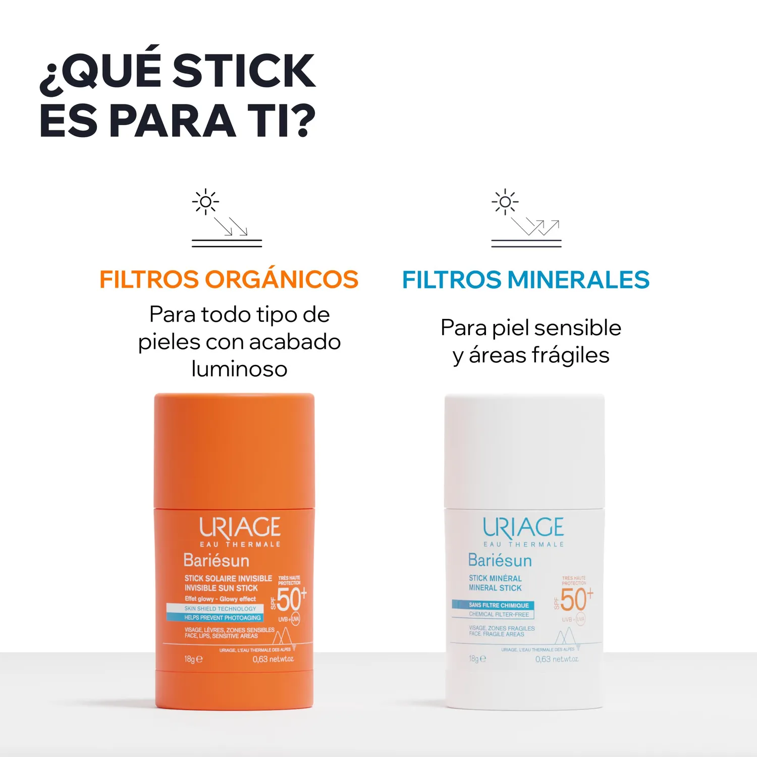 Uriage Bariésun Stick Solare Minerale SPF50+ 4g Invisibile